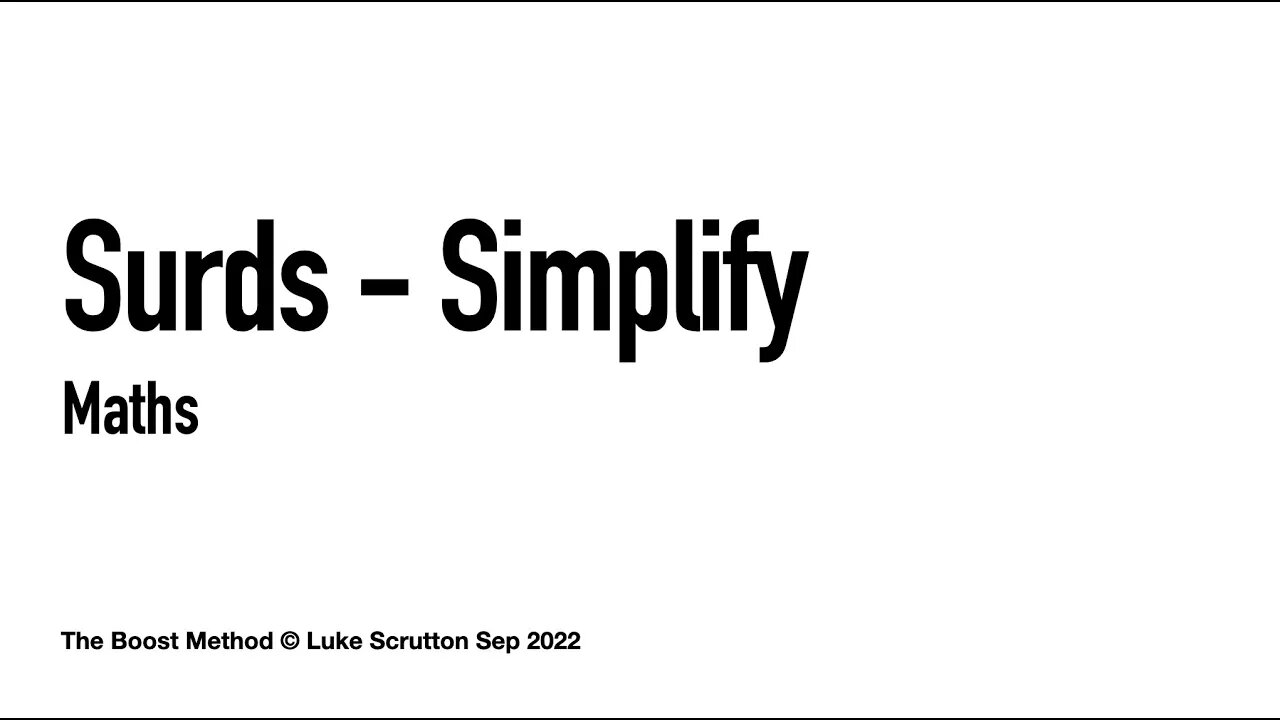 Learn To Simplify Surds in 70 seconds!