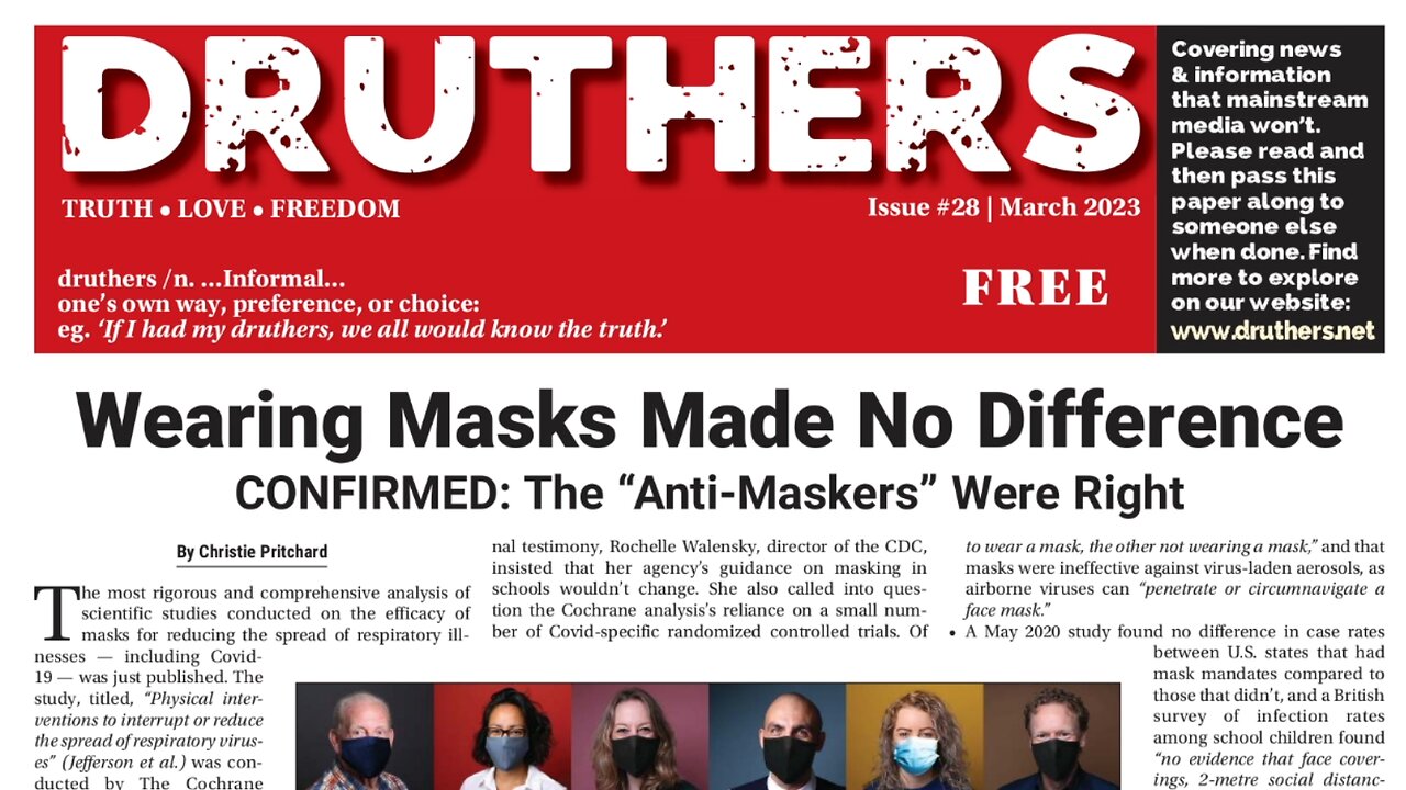 Druthers - Mar 2023 - Masks Don't Work - 🎵 Dire Straits - Industrial Disease 🎵