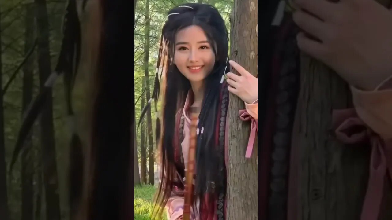 Super Cute Chinese Girl Is Out In Nature With Her Smile