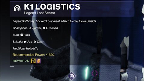 Destiny 2 Legend Lost Sector: The Moon - K1 Logistics 12-5-21