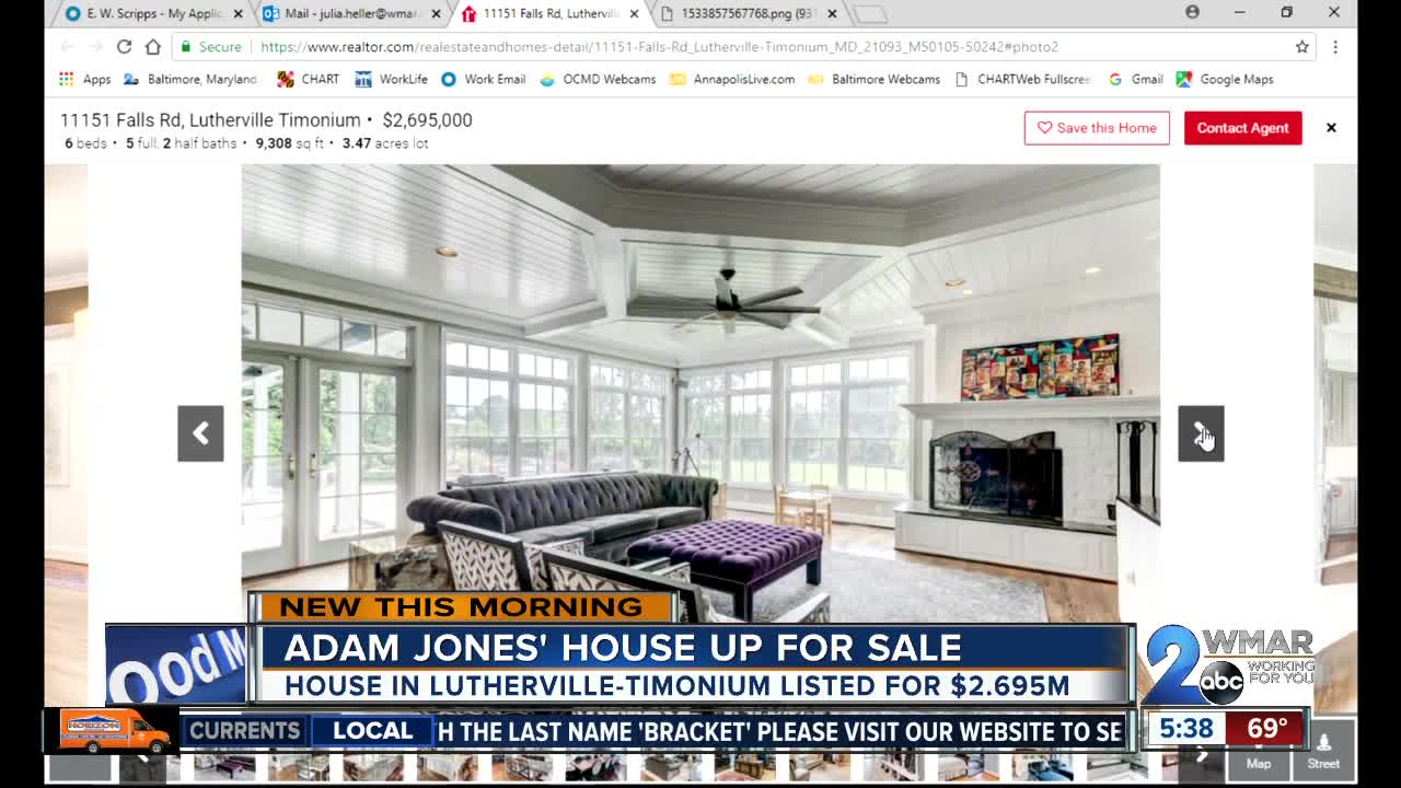 Adam Jones' Lutherville Timonium home for sale