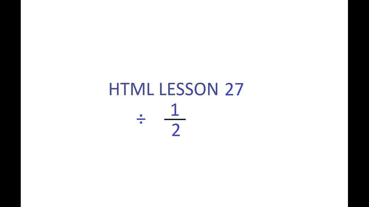 HTML Lesson 27
