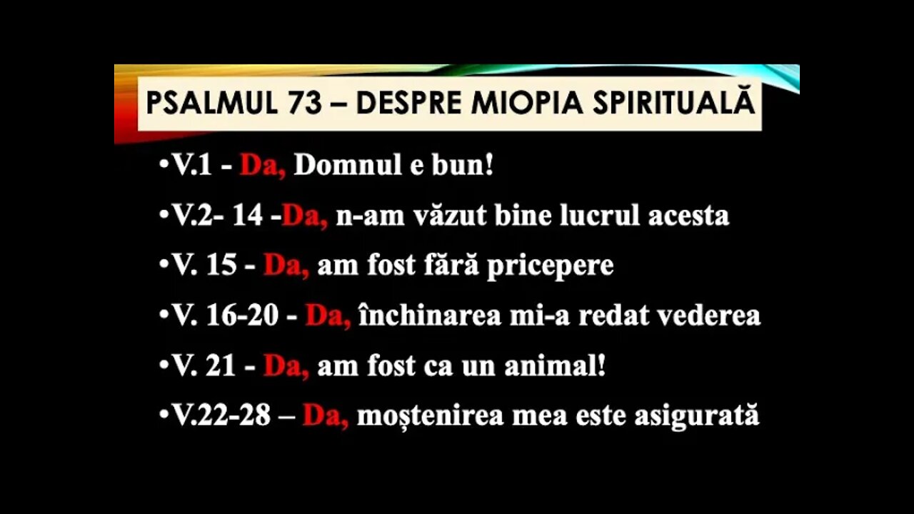 Daniel Brânzei - Psalmii lui Asaf (73) - O vedere vindecată