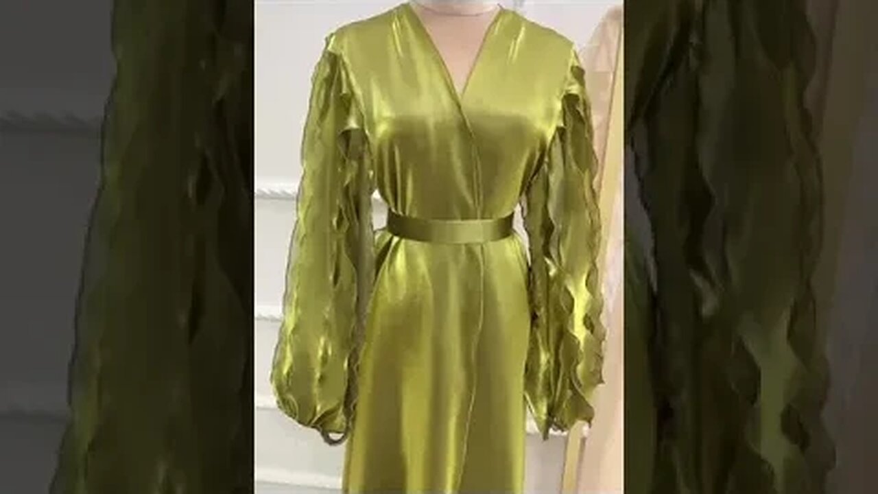 Petal Puff Sleeve Open Abaya Two Layers Muslim Eid | ʟɪɴᴋ ɪɴ ᴛʜᴇ ᴅᴇꜱᴄʀɪᴘᴛɪᴏɴ 👇 ᴛᴏ ʙᴜʏ