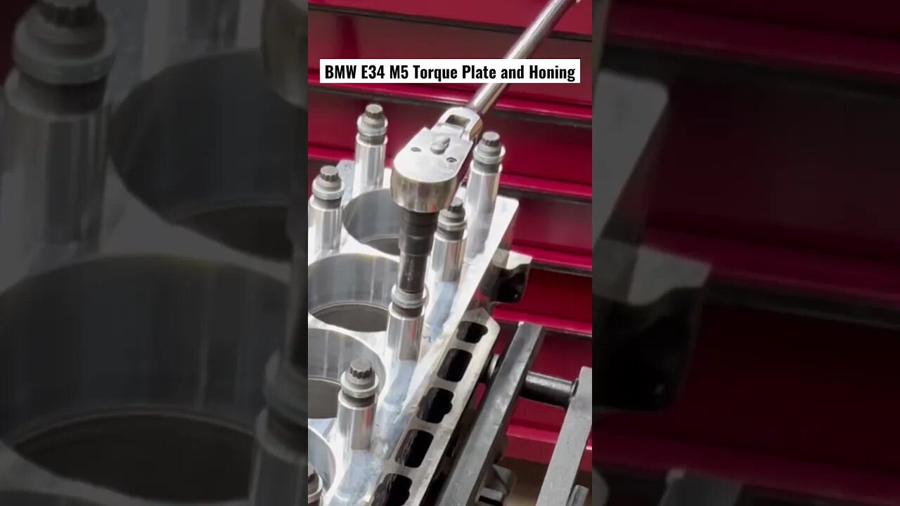 BMW E34 M5 Torque Plate and Honing #mechanic #bmw #cars #bmwe34 #bmwm5 #diy #restoration #automotive