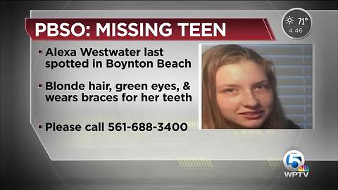 PBSO looking for missing 15-year-old Boynton Beach girl