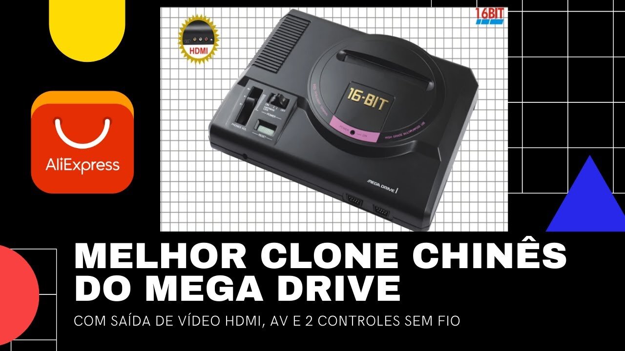 Mega Drive Sega Genesis HDMI e AV do AliExpress HD RETROGAME FEI HAO Unboxing e Teste!
