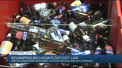 Beverage distributors push for portion of the money in Michigan's bottle deposit law