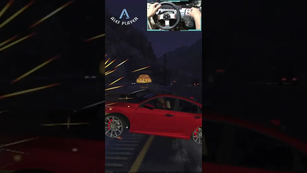 Honda Civic andando na cidade a noite com chuva - GTA V | Logitech g27 Gameplay #06 #shorts