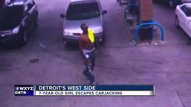 7-year-old jumps out of car before thief speeds off from Detroit gas station