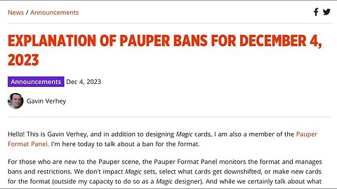 PAUPER UPDATE!