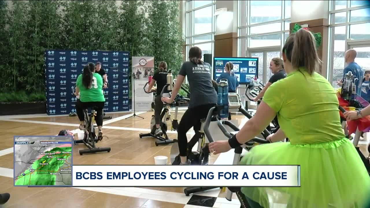 Blue Cross workers cycle for a cause