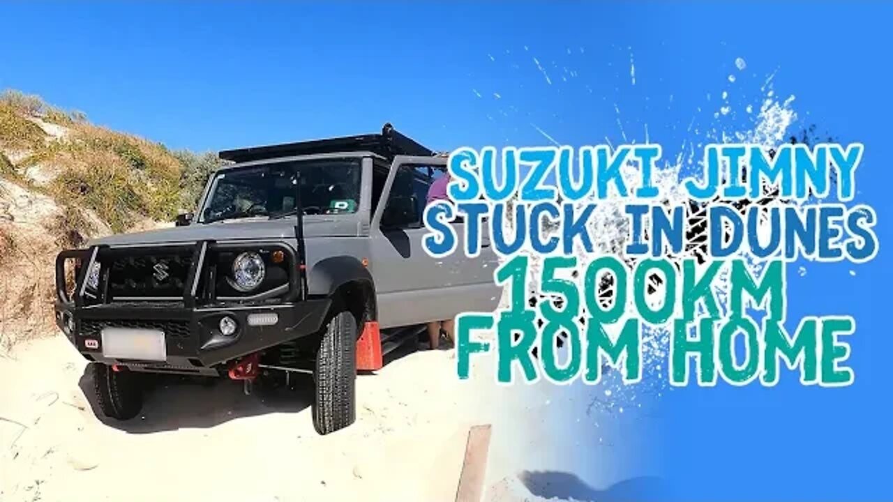 Suzuki Jimny stuck in sand dunes 1500km from home