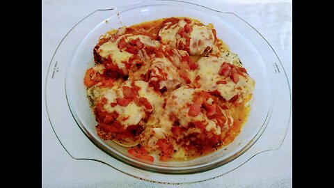 LINGUA BOVINA A PARMEGIANA COM BACON