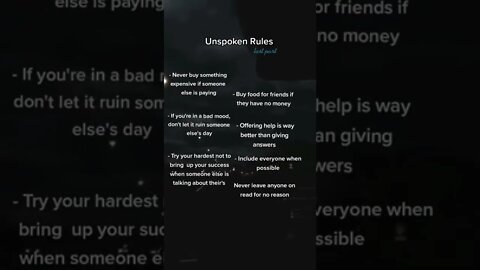 Unspoken Rules