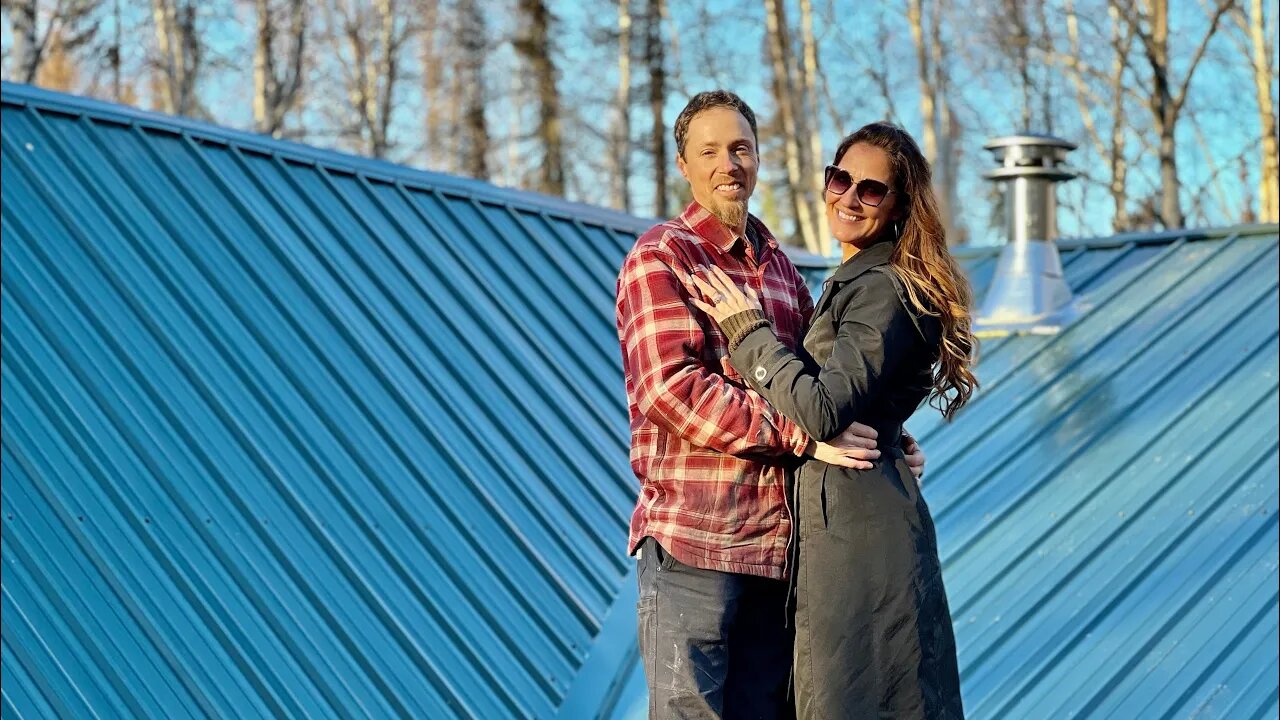 Our Alaska Log Home gets a ROOF! // Exterior Stain