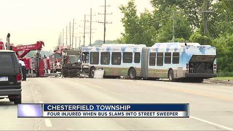 SMART Bus slams into back of street sweeper in Chesterfield Twp.