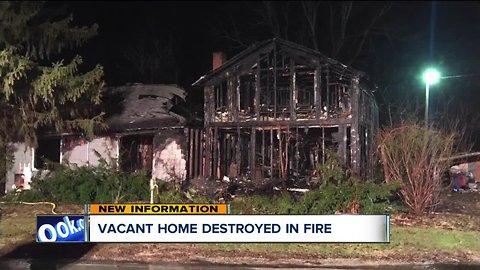 Vacant home destroyed by fire in Chatham Township