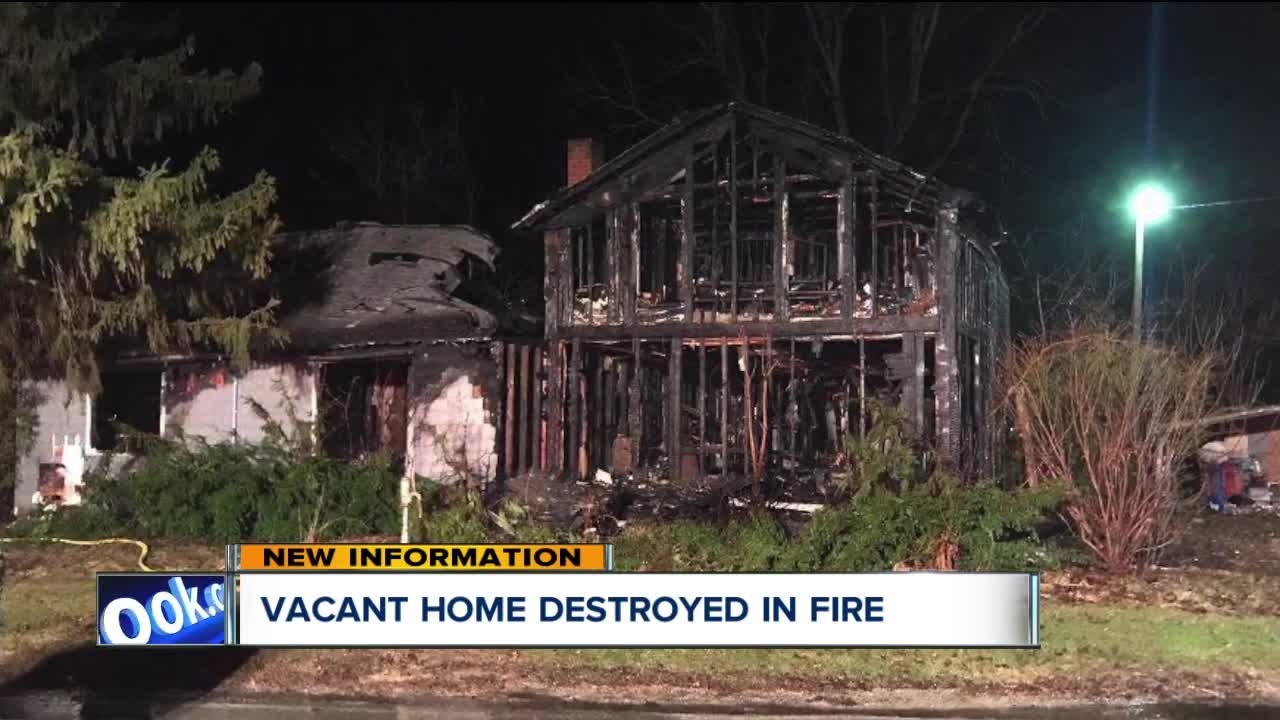 Vacant home destroyed by fire in Chatham Township