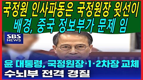 국정원 인사파동은 국정원장 윗선이 배경, 중국 정보부가 문제 임