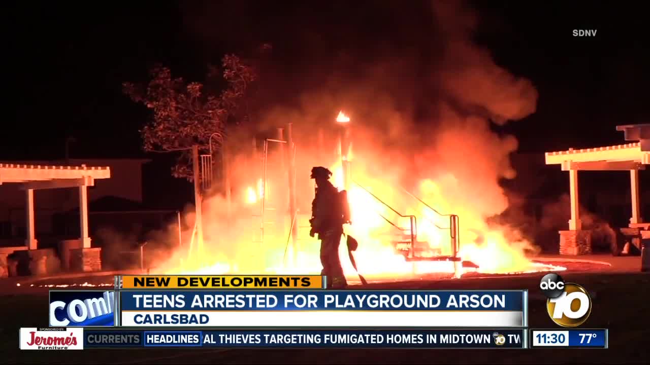 2 teens arrested in connection with playground fire