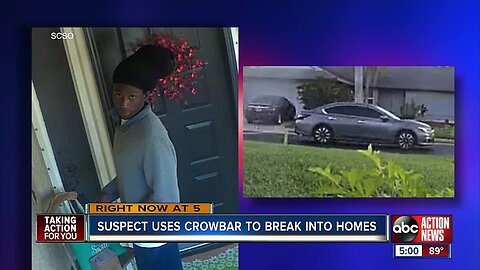 Suspect uses crowbar to break into homes