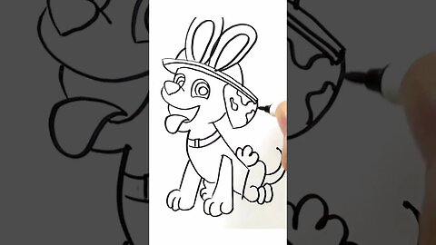 How to draw and paint Marshall from Paw Patrol in Easter Special #shorts