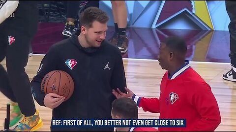 Luka talks to refs