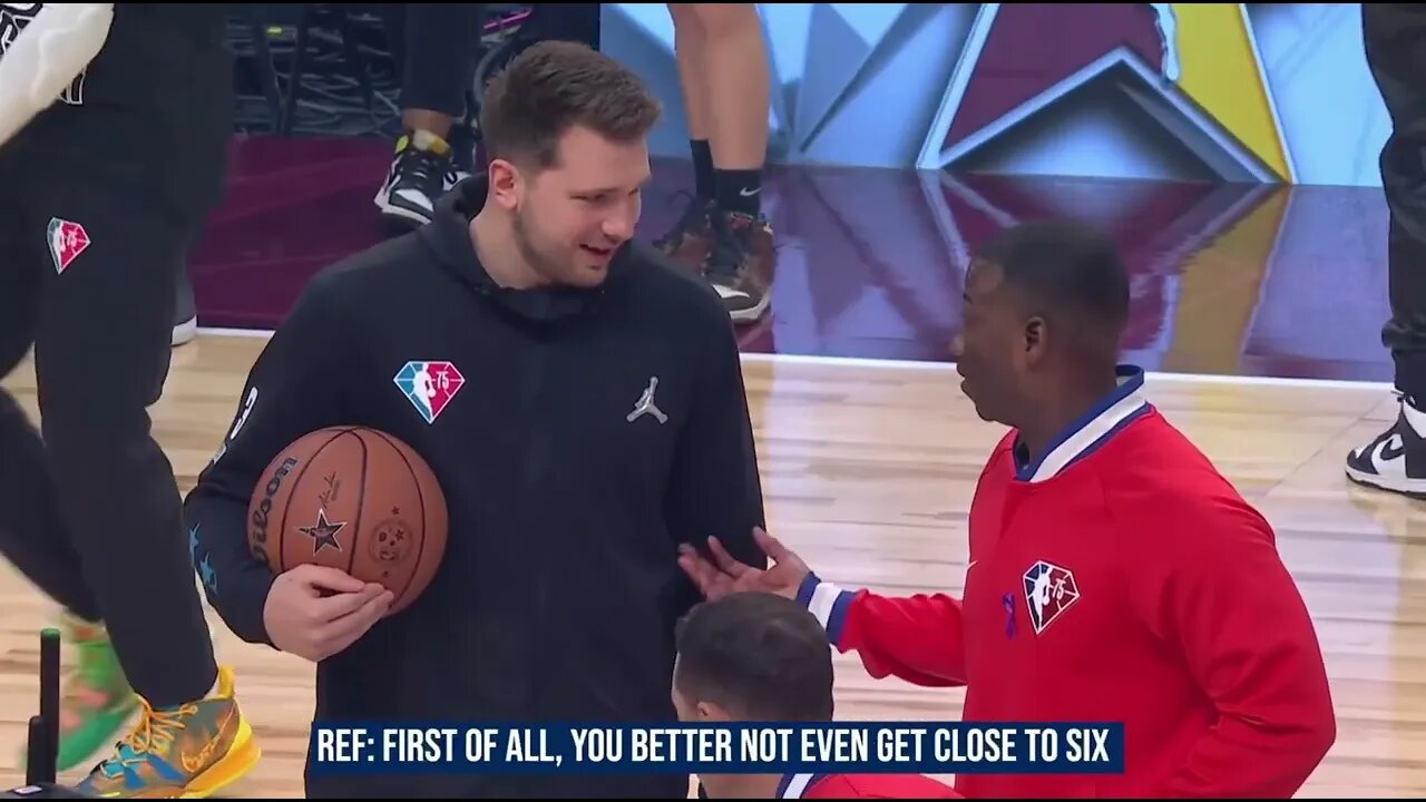 Luka talks to refs