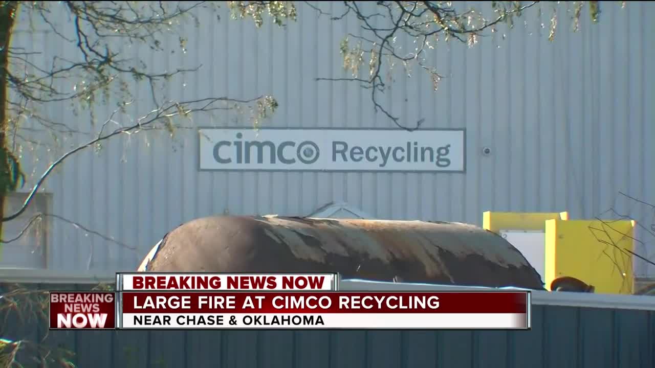 Large fire at Cimco Recycling center