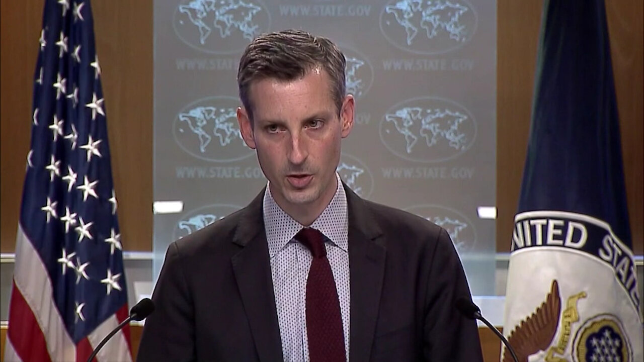 Spokesperson Ned Price leads the Department Press Briefing, at the Department of State