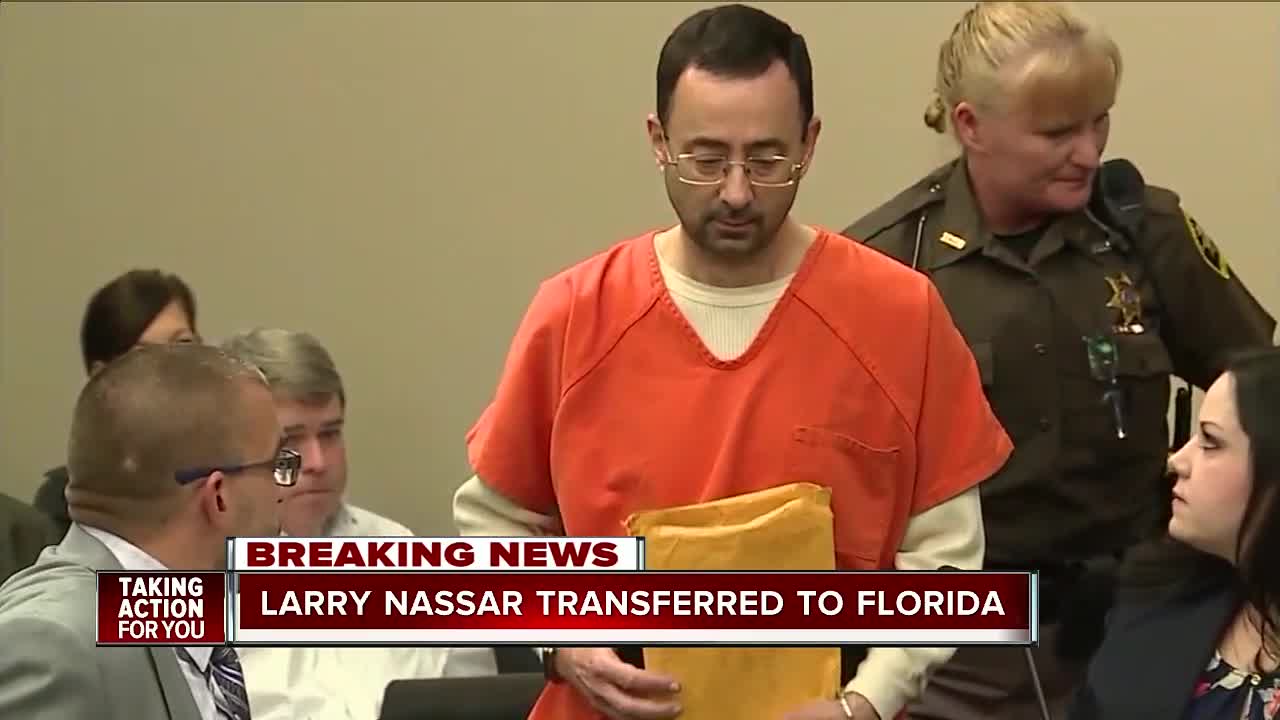 Larry Nassar, former USA Gymnastics doctor, transferred to max security prison in Florida