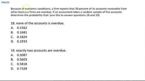 Solution to Binomial Question: Because of economic conditions, a firm reports that 30 percent of its