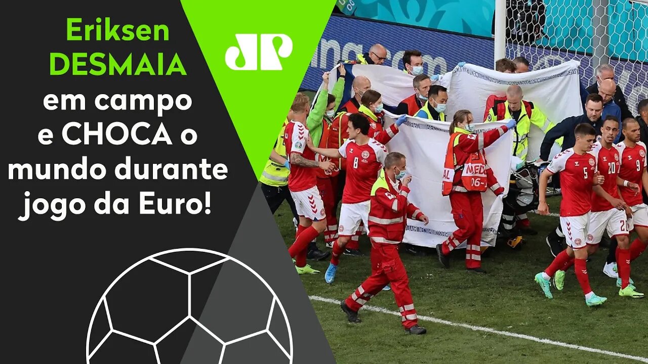 CHOCANTE! Eriksen DESMAIA em campo e é REANIMADO durante jogo da Euro!