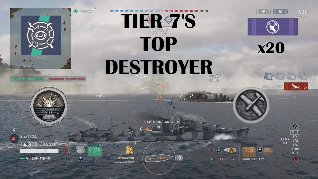 Tier 7's Top Destroyer - Lightning (World of Warships Legends)