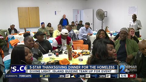 5-star dinner served for the homeless on Thanksgiving