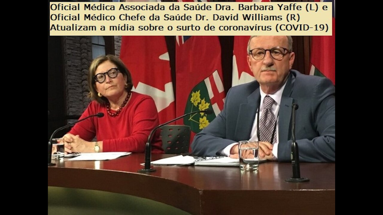 MICROFONE DE MÉDICOS CANADENSES ANTES DE COLETIVA DE IMPRENSA