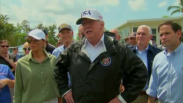 Pres. Trump meets with Hurricane Irma victims in Naples