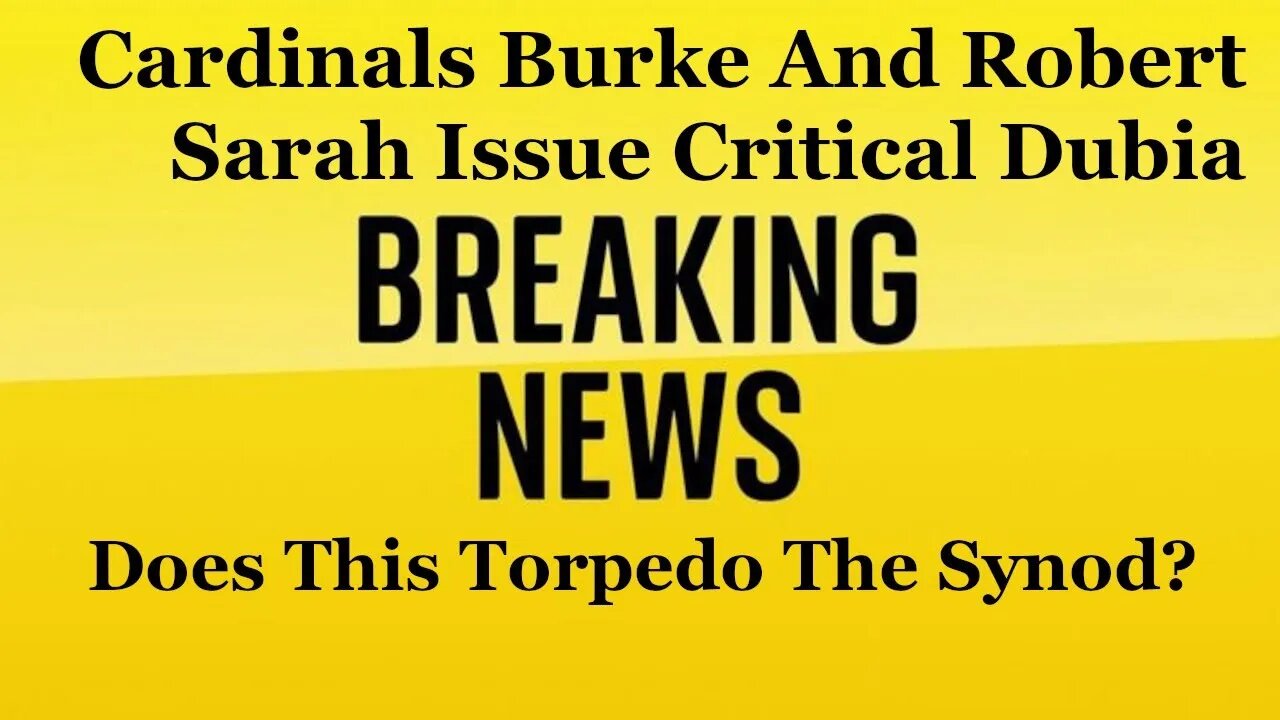 BREAKING NEWS: Cardinals Burke & Sarah Issue New Dubia! Does This Torpedo The Synod?