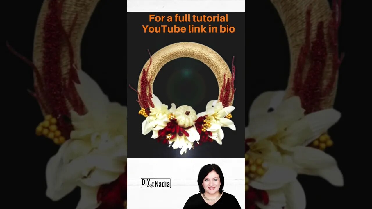 Dollar Tree Mesh Tubing Floral Fall Wreath DIY Tutorial