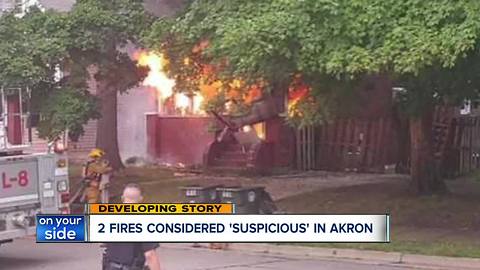 Two Akron houses on the same street go up in flames in a span of two days