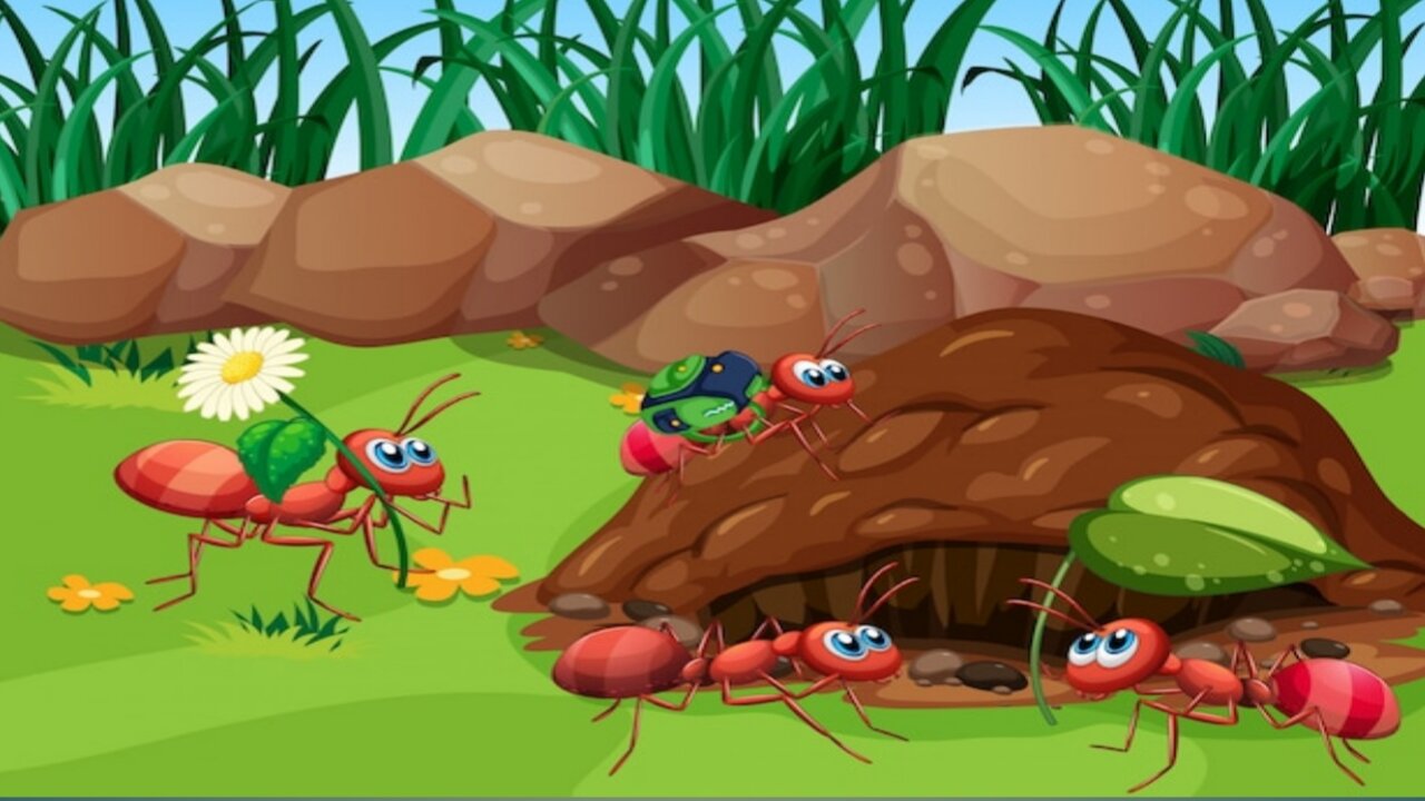 The ant's house was destroyed by water, a leaf saved the ant's life