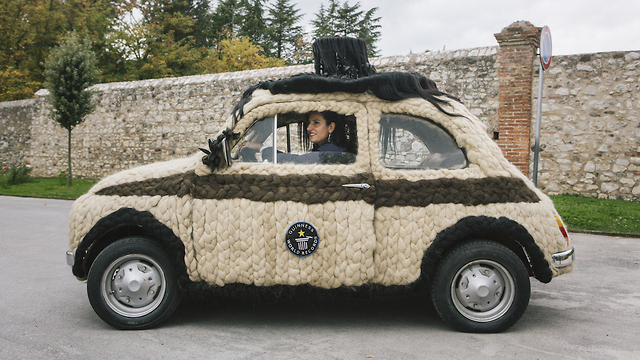 Italian Hairstylist Transformed Her Vehicle By Covering It With Human Hair