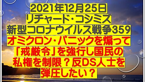 2021年１２月２５日 リチャード・コシミズ 新型コロナウイルス戦争３５９