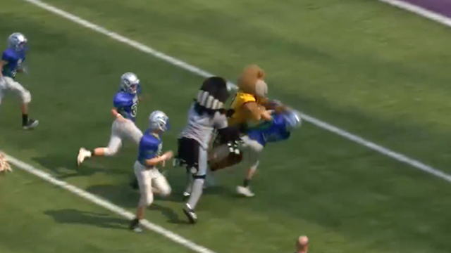 Holy SH*T! Minnesota Mascot BULLDOZES a 7th Grader on Touchdown Run