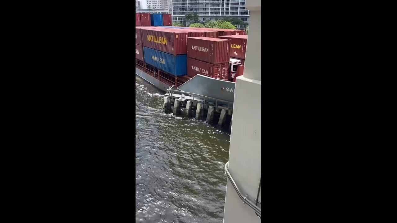 Antillean Line vessel have collided with an obstruction beneath the Brickell Avenue Bridge in Miami