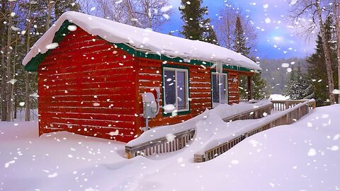 WINTER CAMPING in Blizzard - Cozy Cabin in a SNOWSTORM