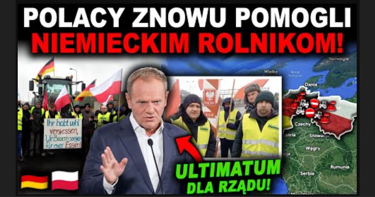 BLOKADA NIEMIECKIEJ GRANICY I ULTIMATUM DLA RZĄDU TUSKA OD ROLNIKÓW!