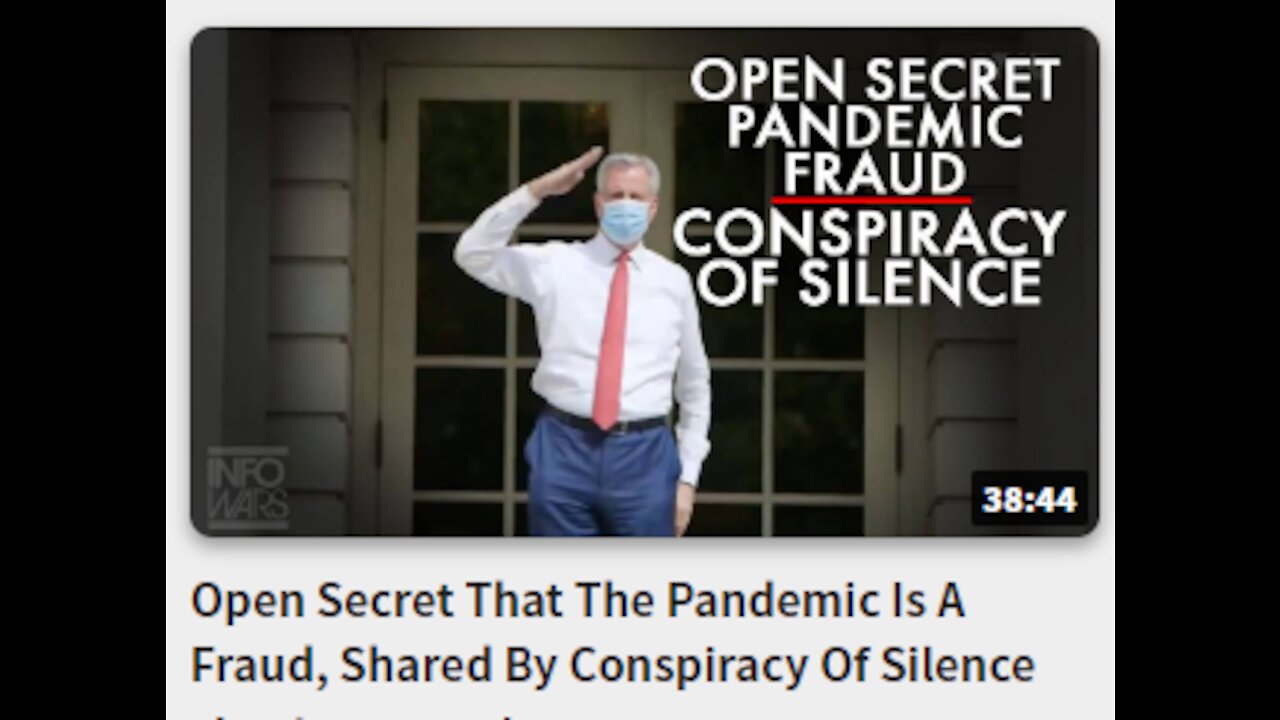 Open Secret That The Pandemic Is A Fraud, Shared By Conspiracy Of Silence