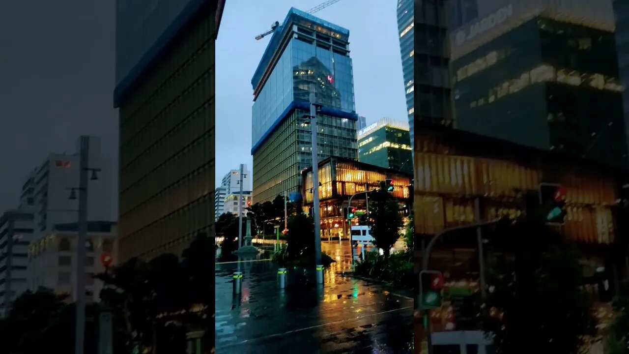 Auckland on rainy morning